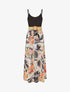 Robe bicolore imprimé tropical - Noir - 1