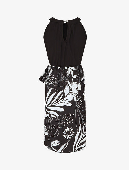Robe longue à col américain - Noir - 2