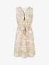 Robe mi-longue imprimé fleuri - Beige - 1