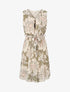 Robe mi-longue imprimé fleuri - Kaki - 1
