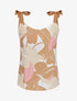 Top feuillage à nouer aux épaules - Beige - 4