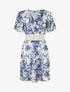 Robe mi-longue à détail irisé et bande large - Marine - 1