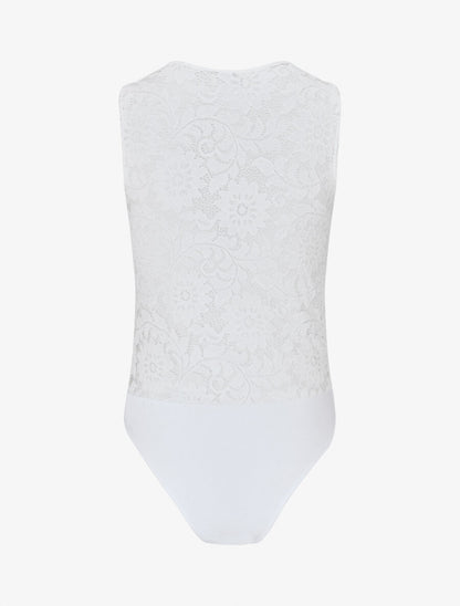 Body sans manches en dentelle - Blanc - 2