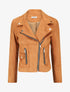 Veste en suédine à zip décoratif - Camel - 1