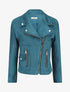 Veste en suédine à zip décoratif - Bleu canard - 1