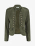 Veste en suédine à boutons décoratifs - Kaki - 1