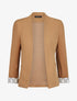 Blazer slim uni à revers imprimé graphique - Camel - 1