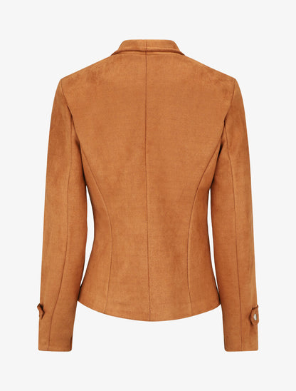 Veste en suédine à fermeture zippée - Camel - 2
