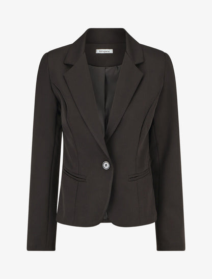 Blazer uni à 1 bouton - Noir - 1