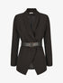 Blazer uni ceinturé - Noir - 4