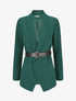 Blazer uni ceinturé - Vert sapin - 4