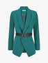 Blazer uni ceinturé - Bleu canard - 1