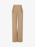Pantalon uni à boutons décoratifs - Beige - 5