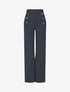 Pantalon uni à boutons décoratifs - Marine - 5
