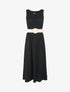 Robe longue à buste brodé - Noir - 1