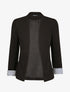 Blazer slim uni à revers imprimé grec - Noir - 1