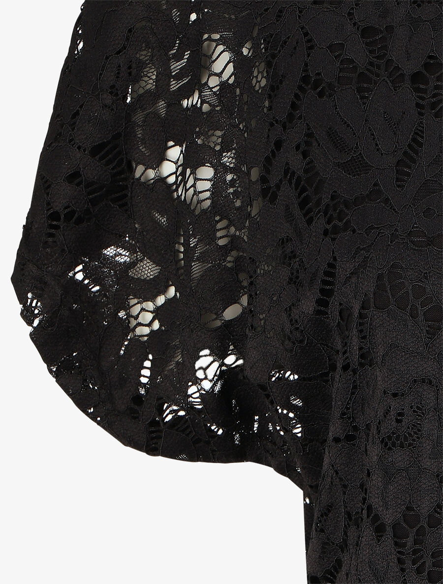 Top uni en broderies - Noir - 3
