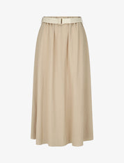 Jupe longue unie droite - Beige - 1