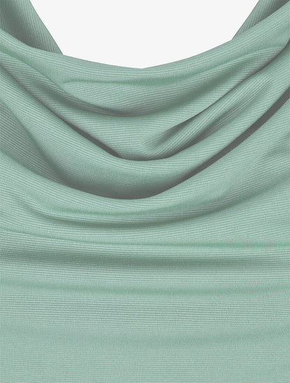Top droit uni à col bénitier - Bleu cendré - 3
