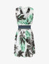 Robe mi-longue sans manches irisée motif tropical - Noir - 4