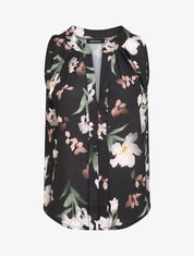 Top droit imprimé fleurs de lys - Noir - 1