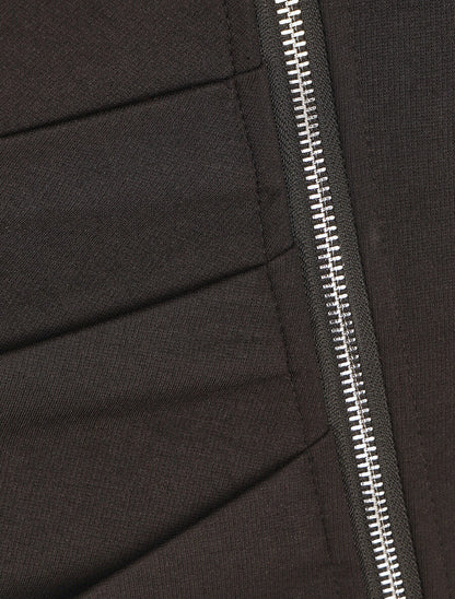 Jupe crayon drapée à zip - Noir - 3