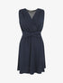 Robe unie élastiquée - Marine - 4