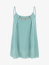 Top uni en voile à bretelles et bijou - Vert d&