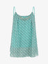 Top mosaïque en voile à bretelles et bijou - Vert d&