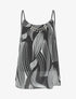 Top fantaisie en voile à bretelles et bijou - Noir - 1