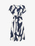 Robe élastiquée imprimé abstrait - Marine - 1