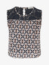 Top ample sans manches imprimé mosaïque - Marine - 4