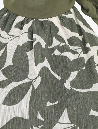 Top floral en voile sans manches - Kaki - 3