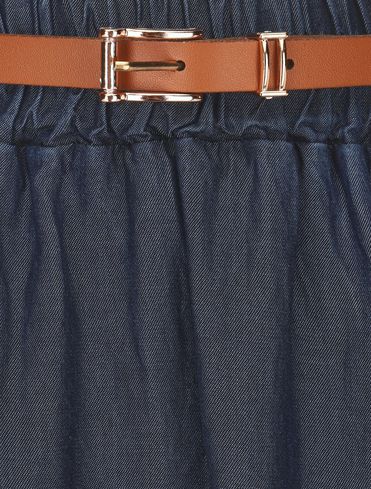 Jupe longue fluide en denim - Bleu foncé - 3