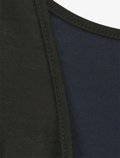 Top manches courtes style gilet ouvert - Noir/marine - 3