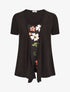 Top manches courtes style gilet ouvert imprimé fleuri - Noir - 1