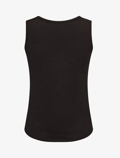 Top droit sans manches bicolore - Noir/beige - 2