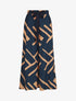 Pantalon ample taille haute motif graphique - Marine - 1