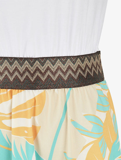 Robe longue à bretelles imprimé tropical - Vert d&