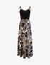 Robe longue à bretelles imprimé plantes tropicales - Noir - 5