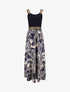 Robe longue à bretelles imprimé plantes tropicales - Marine - 6