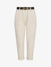 Pantalon 7/8 droit uni taille standard - Beige - 1