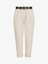 Pantalon 7/8 droit uni taille standard - Beige - 1