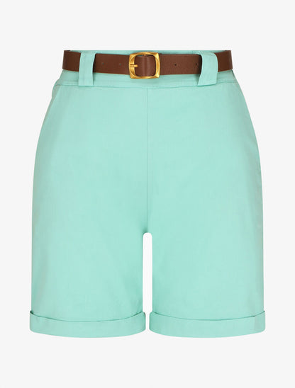 Short droit uni taille standard élastiquée - Vert d&