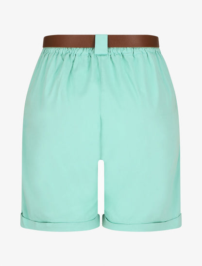 Short droit uni taille standard élastiquée - Vert d&