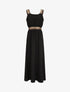 Robe longue unie bretelles fantaisies - Noir - 4