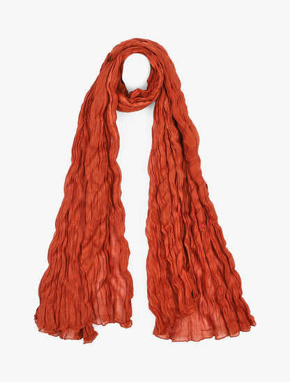 Foulard en coton effet froissé - Rouille - 1