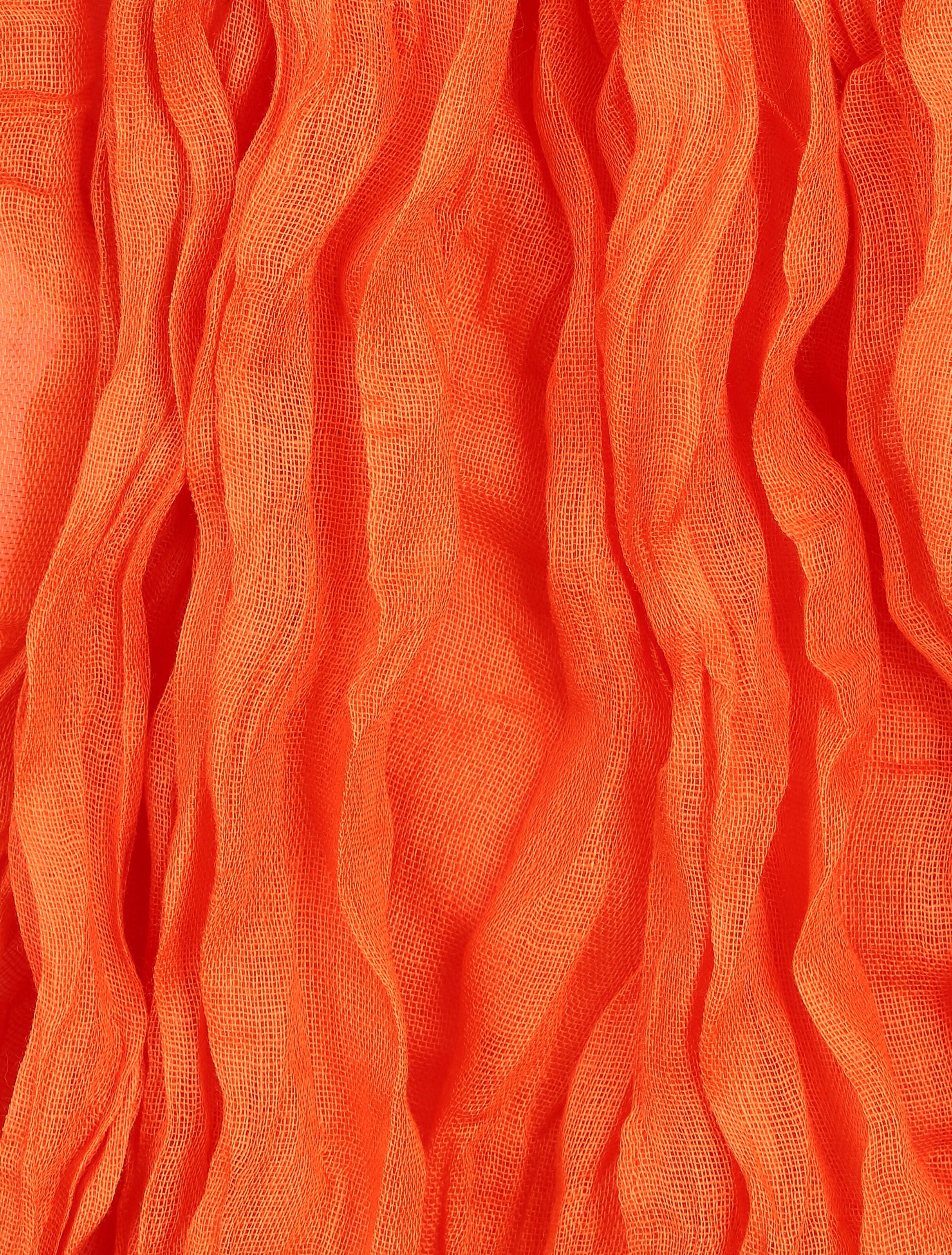 Foulard en coton effet froissé - Orange - 3