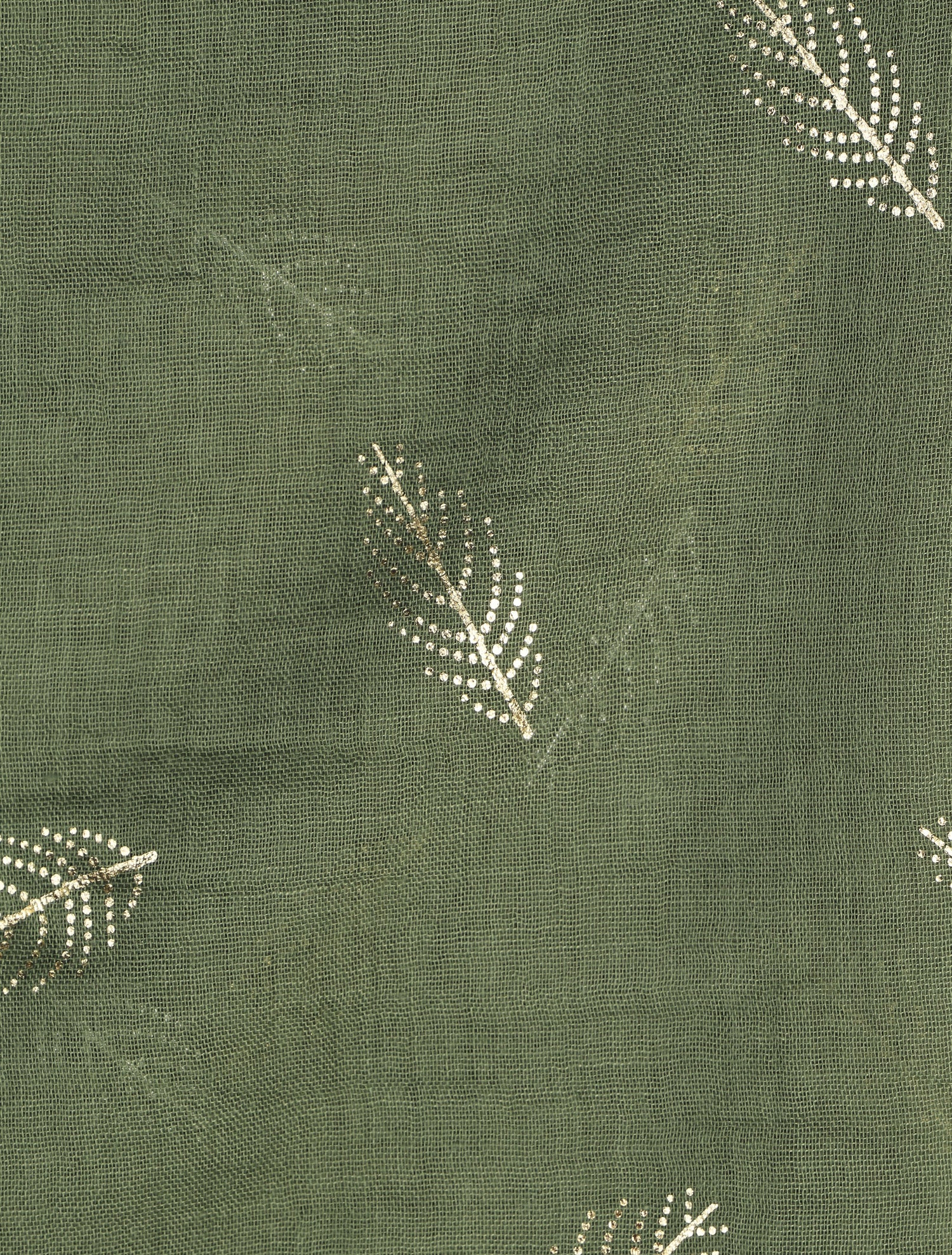 Foulard imprimé plumes irisées - Kaki - 3