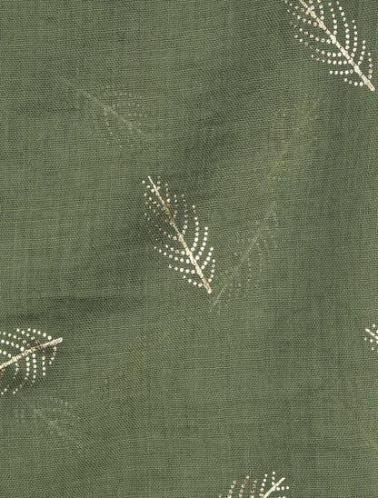 Foulard imprimé plumes irisées - Kaki - 3